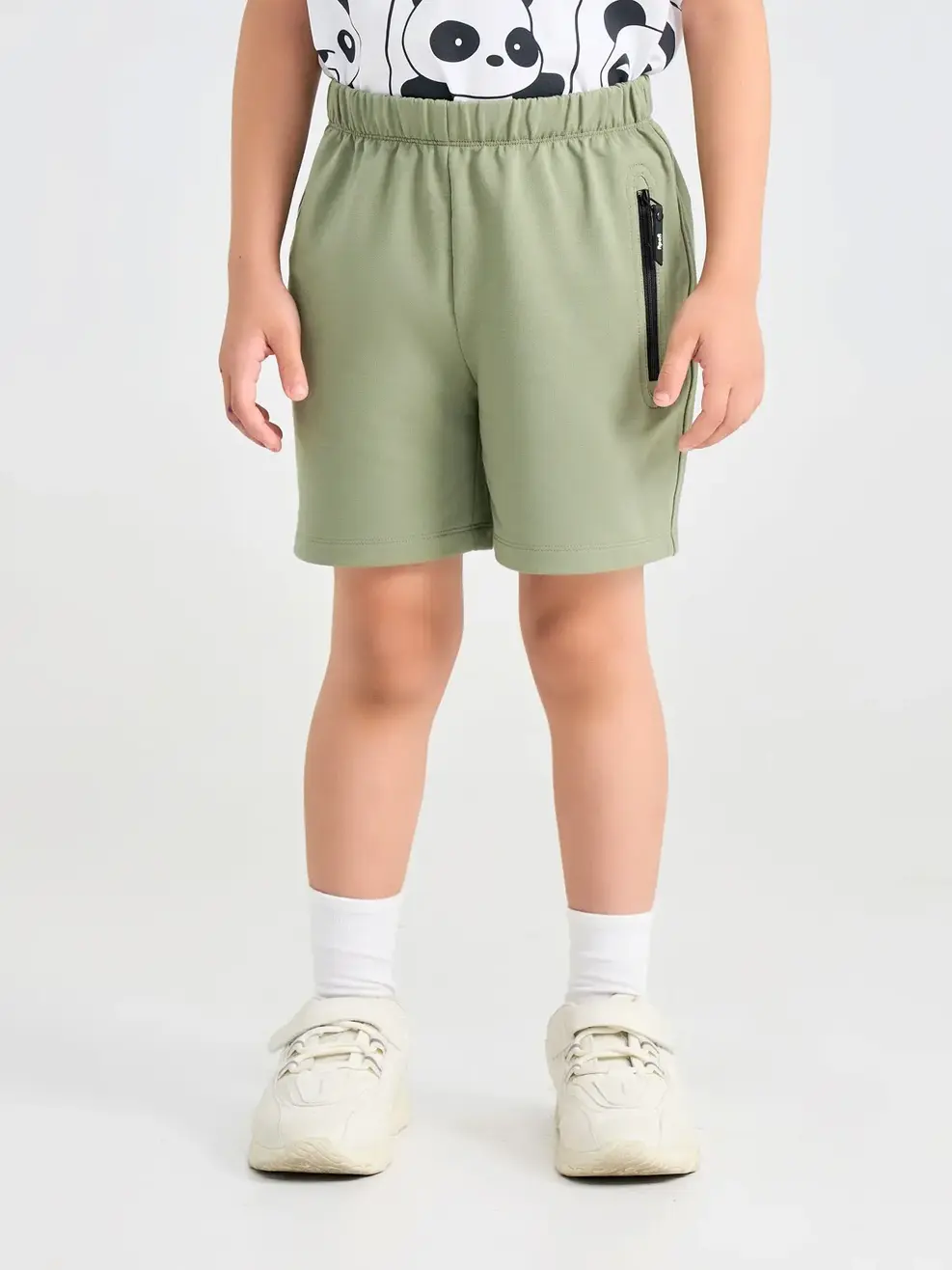 Quần Sooc Bé Trai Khóa Túi - Xanh oliver - 2