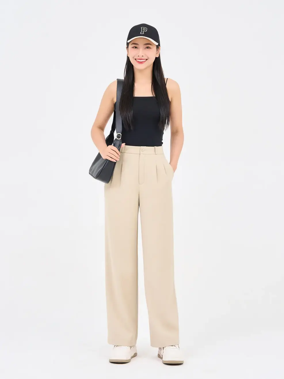 Quần Âu Nữ Dáng Suông Cơ Bản - Be - S