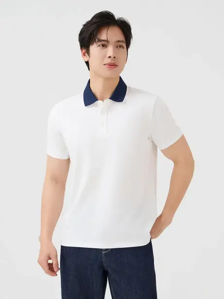 Áo Polo Nam Ngắn Tay Cổ Phối Bo