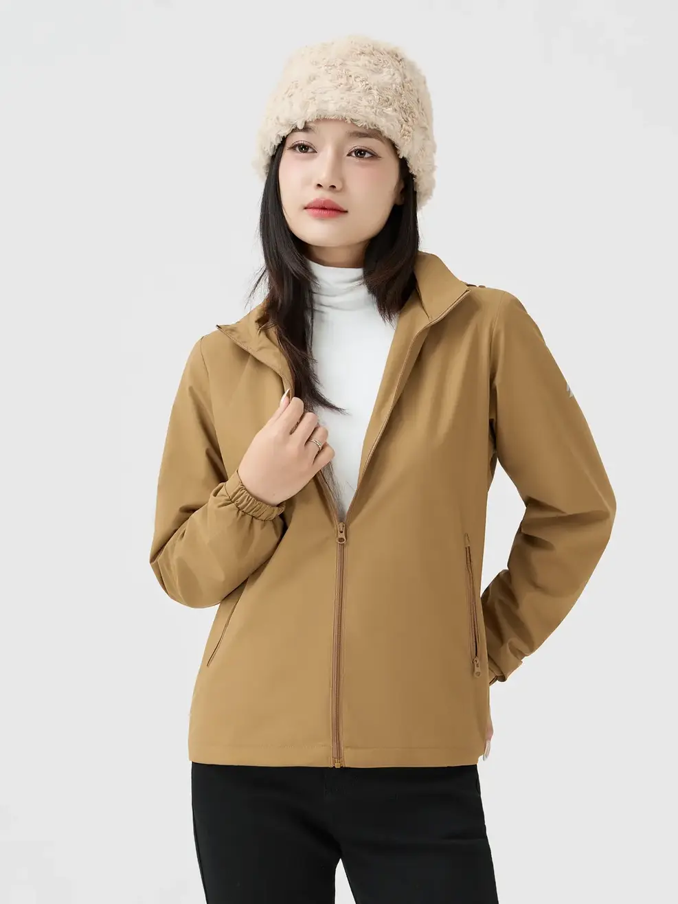 Áo Khoác Gió Nữ Basic -  Nâu 218 - S