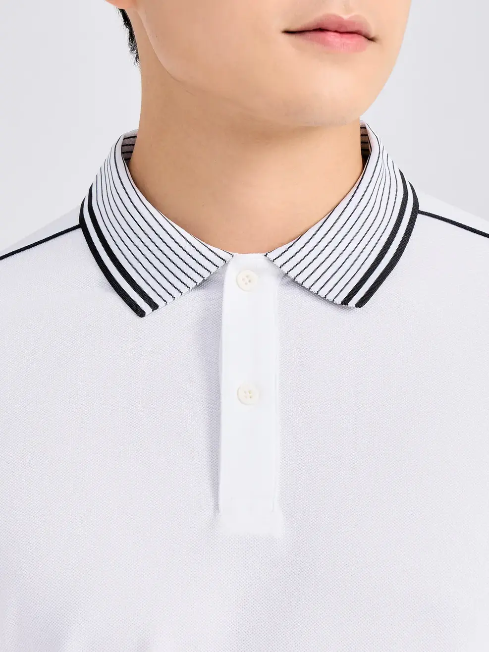 Polo Nam Bo Kẻ - Trắng. - 3XL