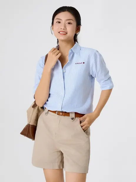 Áo Sơ-mi Stripes Short Sleeve