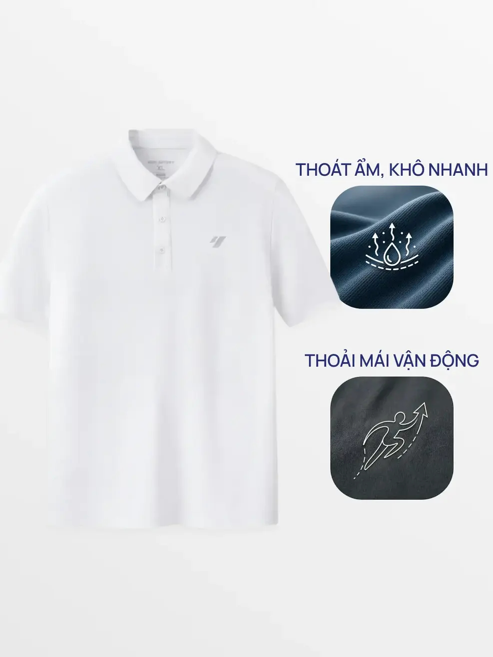 Áo Polo Thể Thao Nam Essential - Trắng 001 - XL