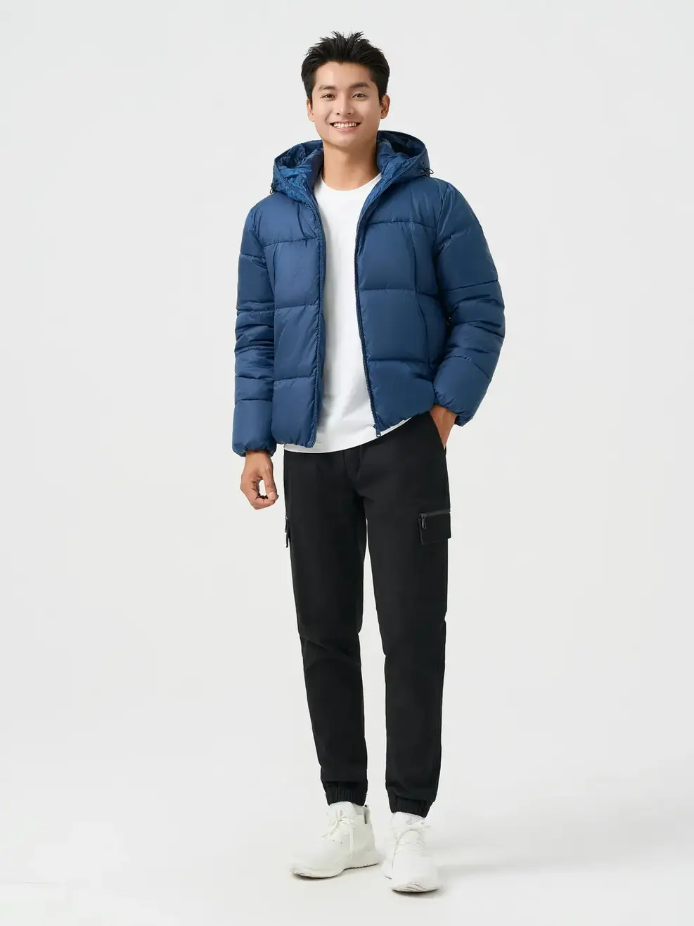 Áo Phao VIP Nam Mũ Liền Kéo Khóa Siêu Ấm - Tím Than 006 - M