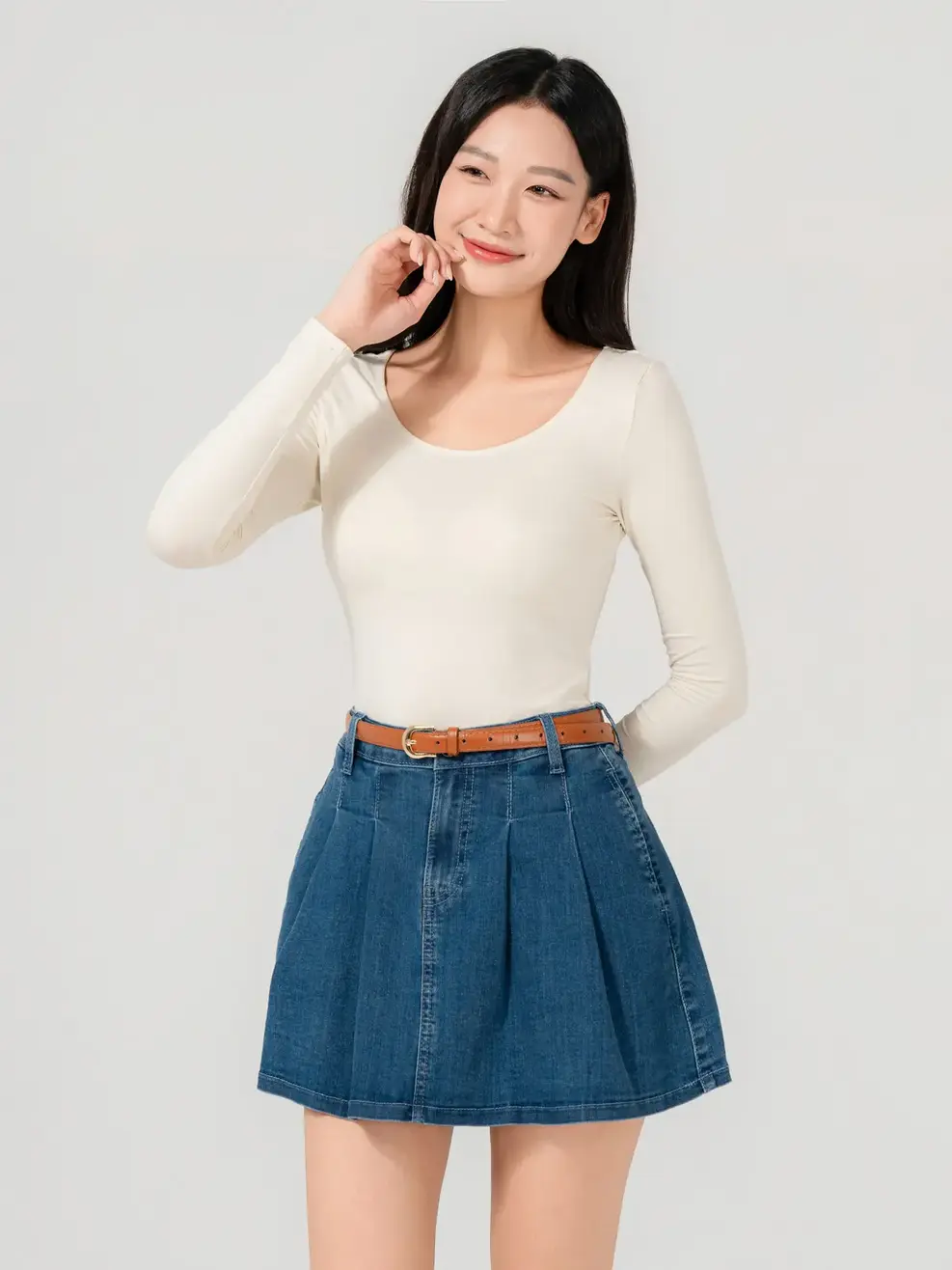 Áo Thu Đông Nữ Cổ Rộng - Be - S