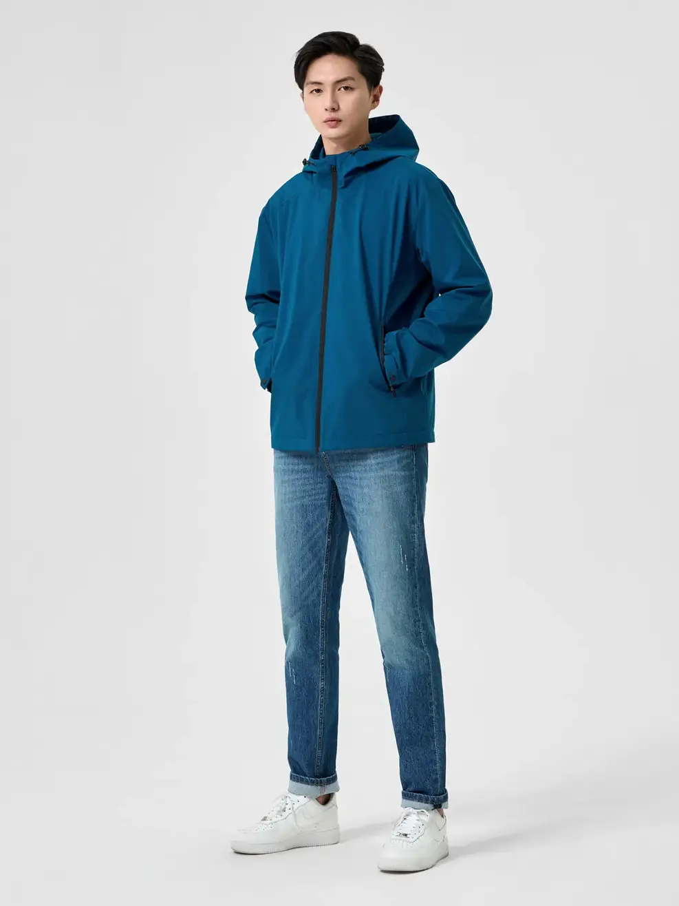 Áo Khoác Nam Mũ Liền Lót Lông - Cổ vịt - M