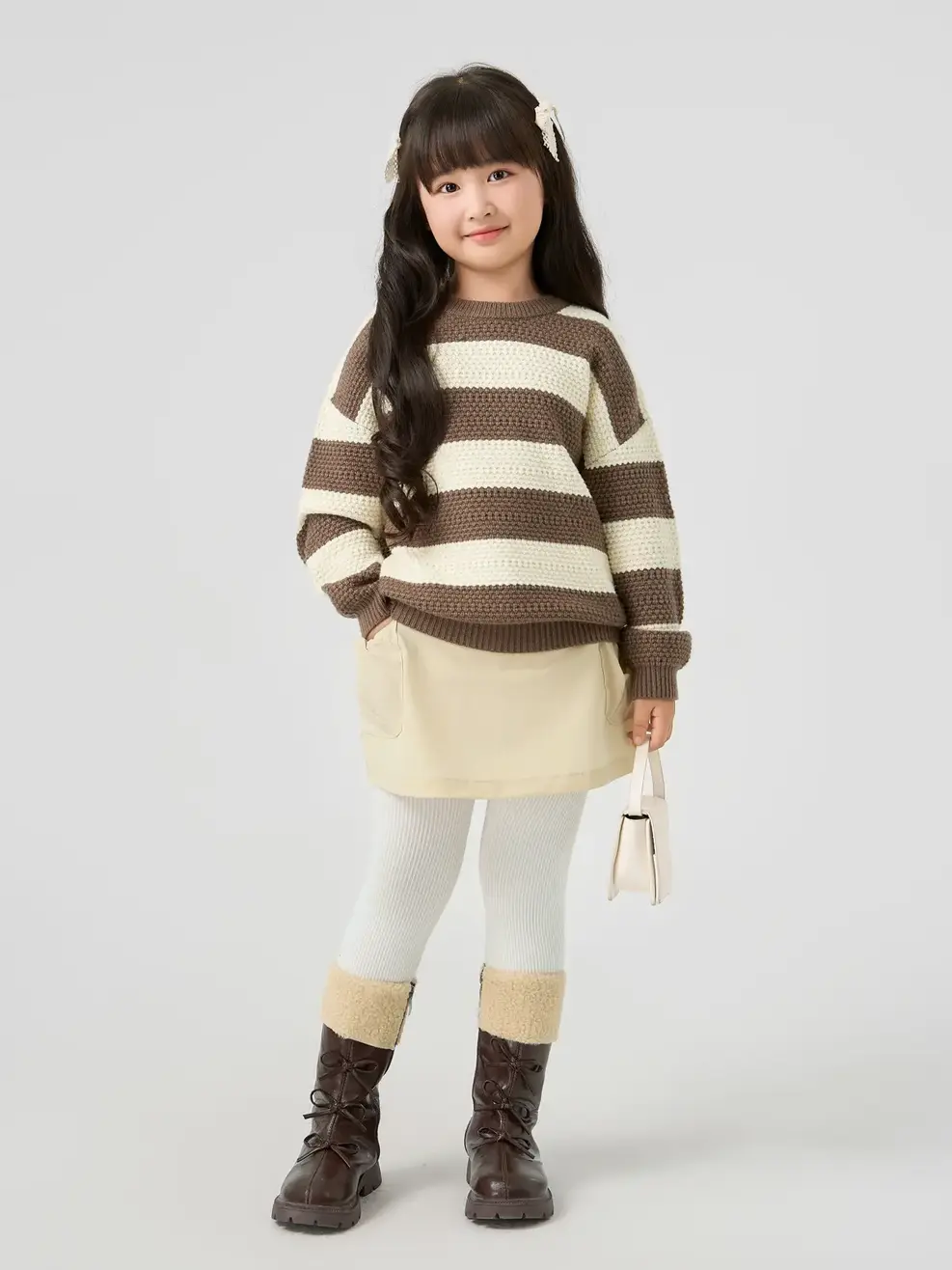 Áo Len Bé Trai Dệt Tổ Ong - NÂU 133 - 122