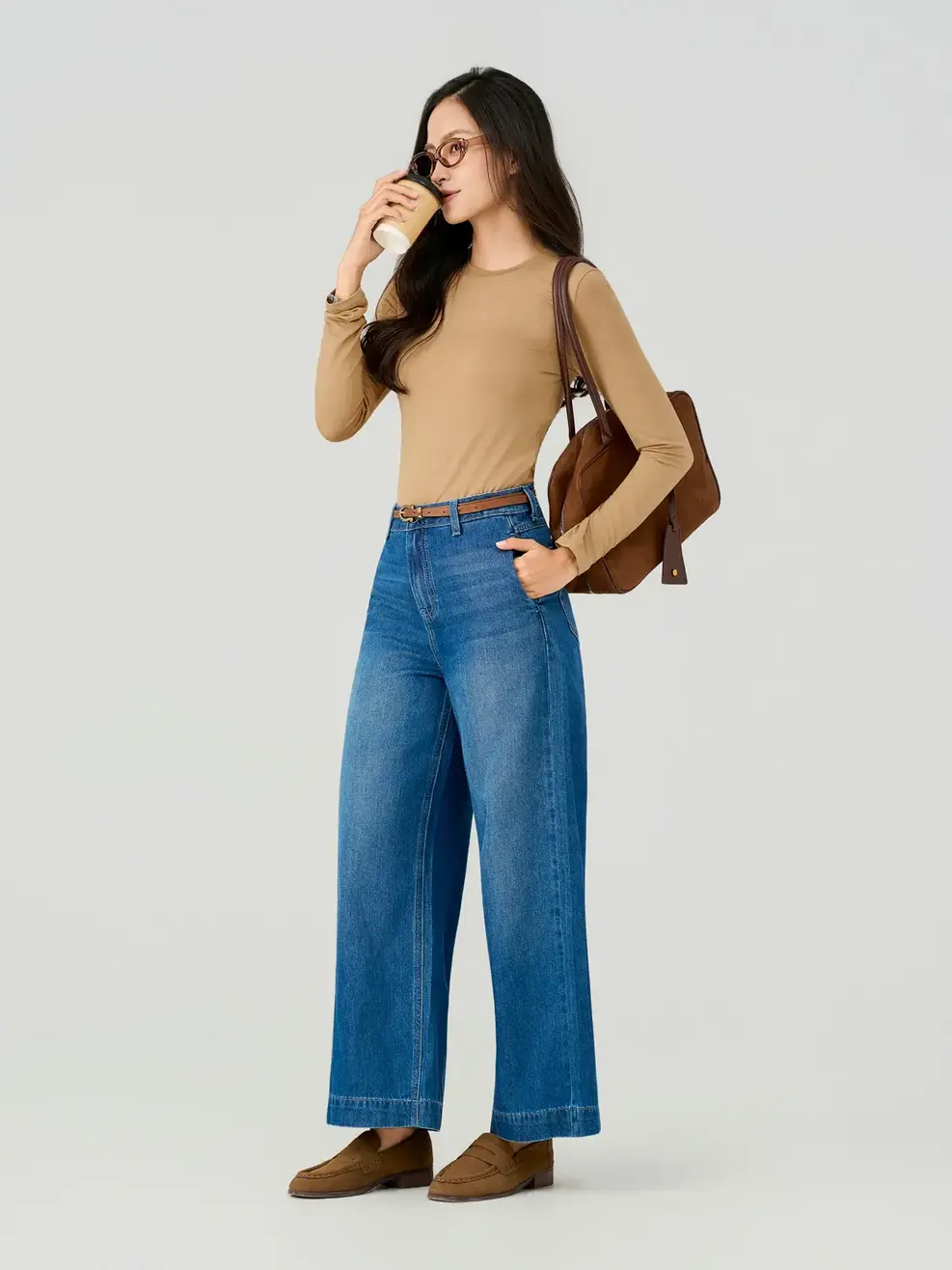 Áo Phông Giữ Nhiệt Nữ Cổ Tròn Slimfit - Nâu 124 - S