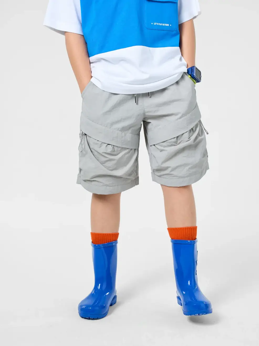 Quần Shorts Gió Rút Dây - GHI 074 - 8-9