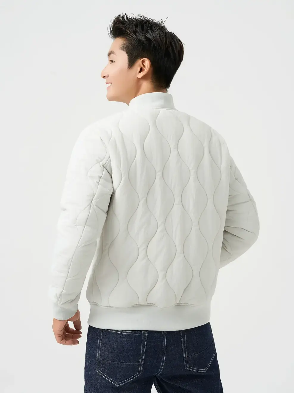 Áo Phao Bomber Nam Chần Sóng Kiểu - Xám 001 - L