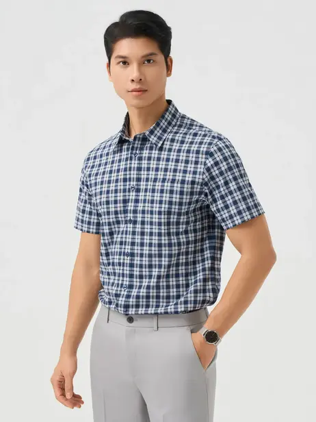 Áo Sơ-mi Ngắn Tay Nam Kẻ Caro