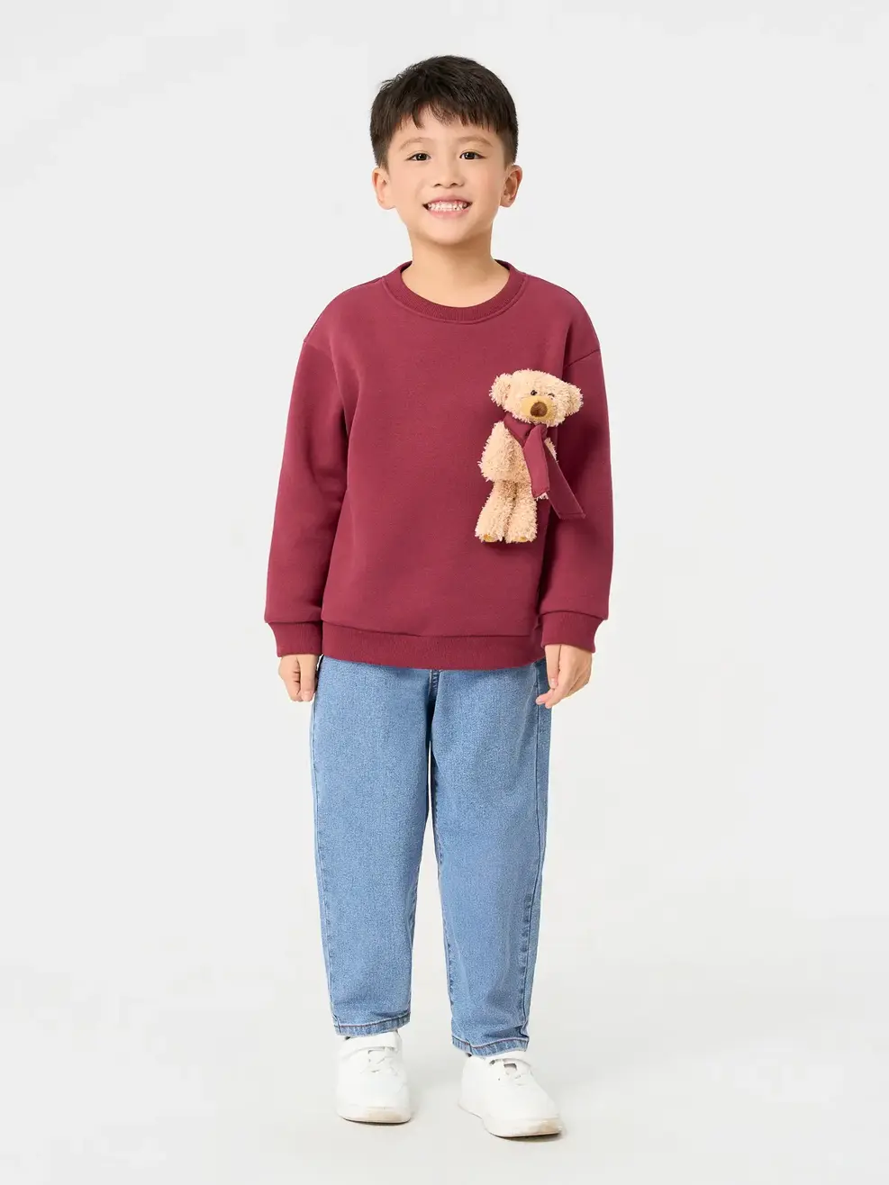 Áo Nỉ Gấu - Đỏ 027 - 110