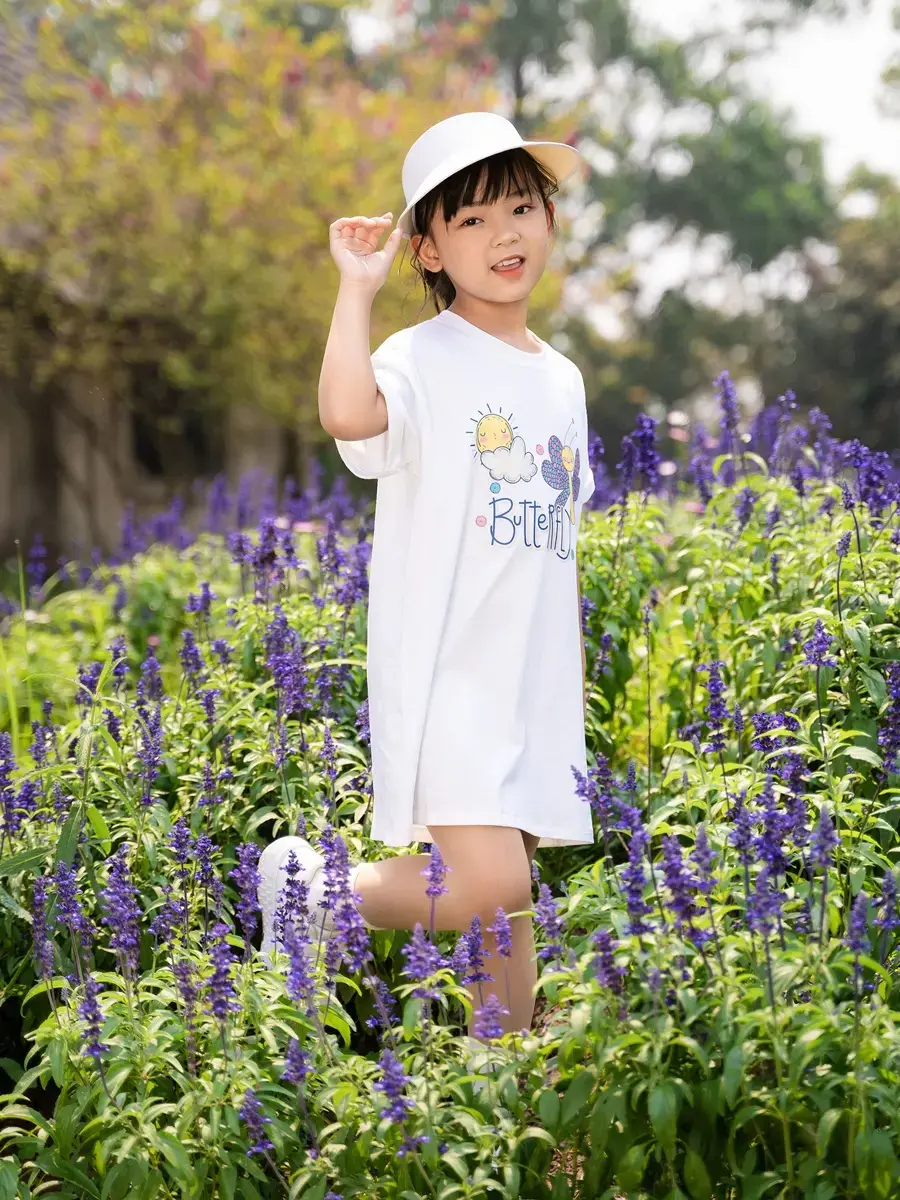 Váy kid nữ cánh bướm thêu - Trắng - 10