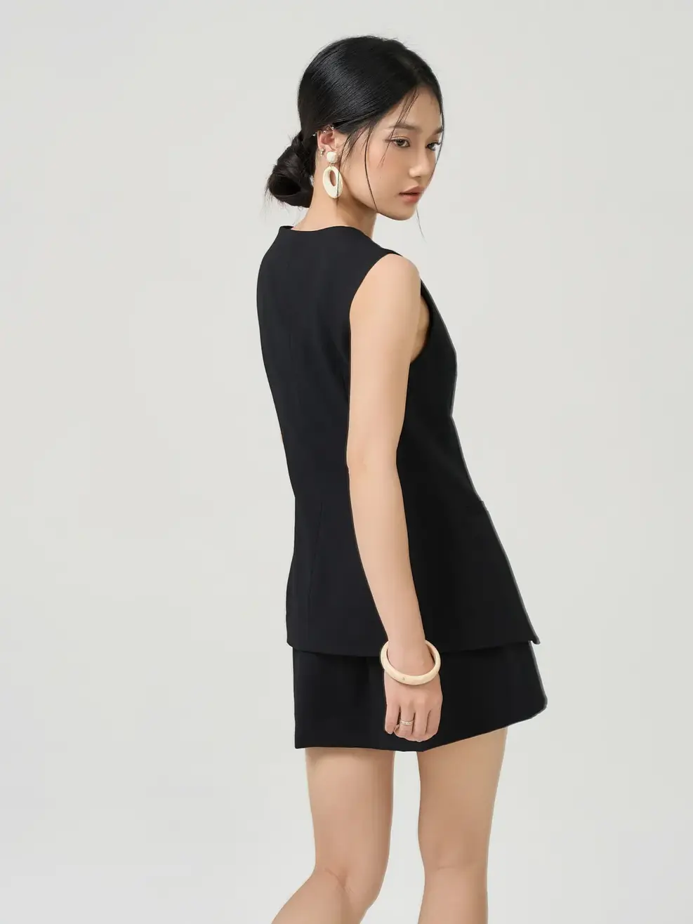 Bộ Đồ Vải Kẻ - ĐEN 02 - M