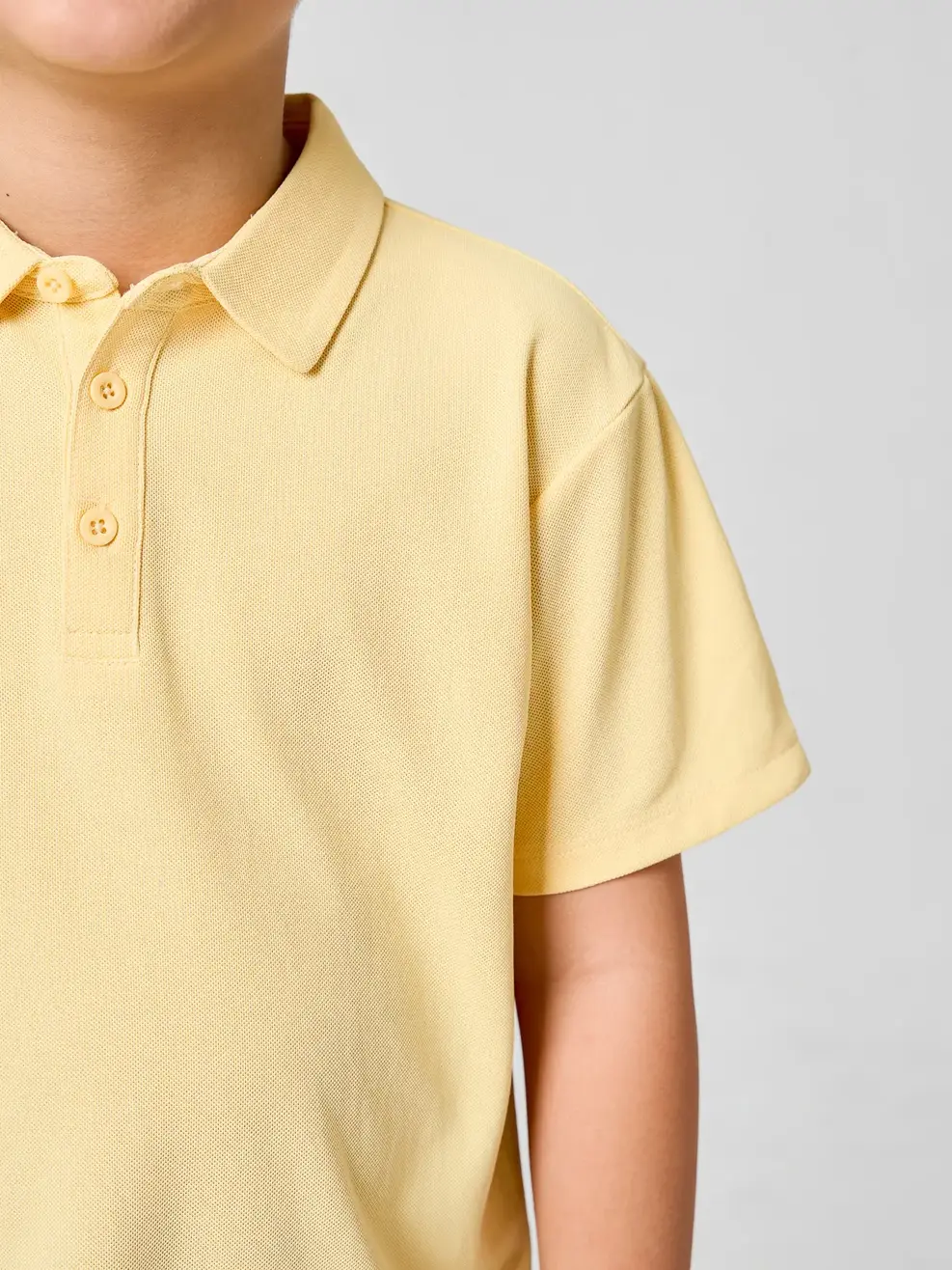 Áo Polo Kids Regular Cổ Ép Có Xẻ Tà -  Vàng 064 - 104
