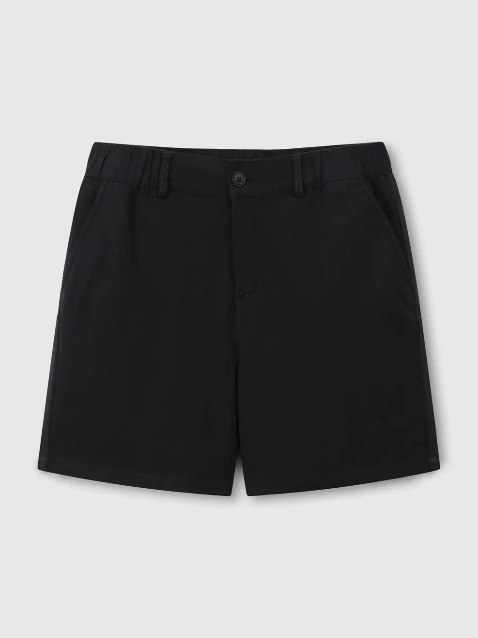 Quần Shorts Nam Đũi Cạp Chun Phối Dây Dệt Sườn - ĐEN 002 - 29