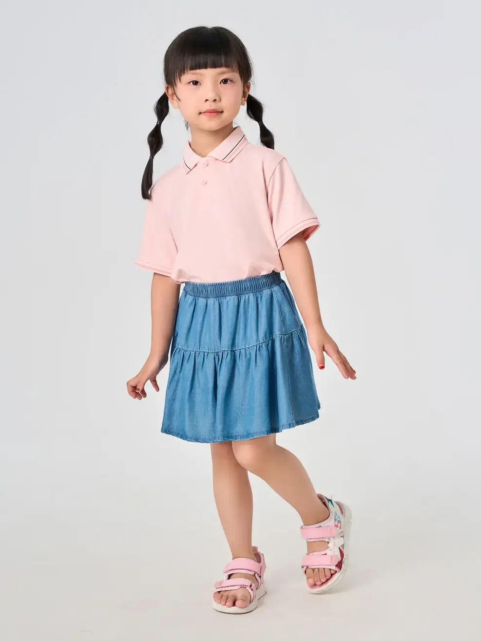 Áo Polo Bo Cổ Dệt Kẻ - hồng 047 - 4-5