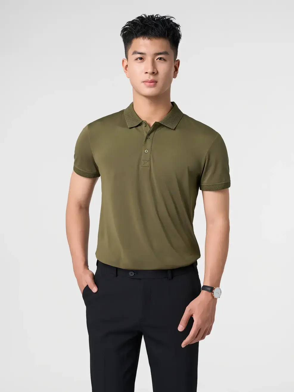 Áo Polo Nam Coolmax Bo Dệt Nổi-APM5179 - Ô LIU 029 - M