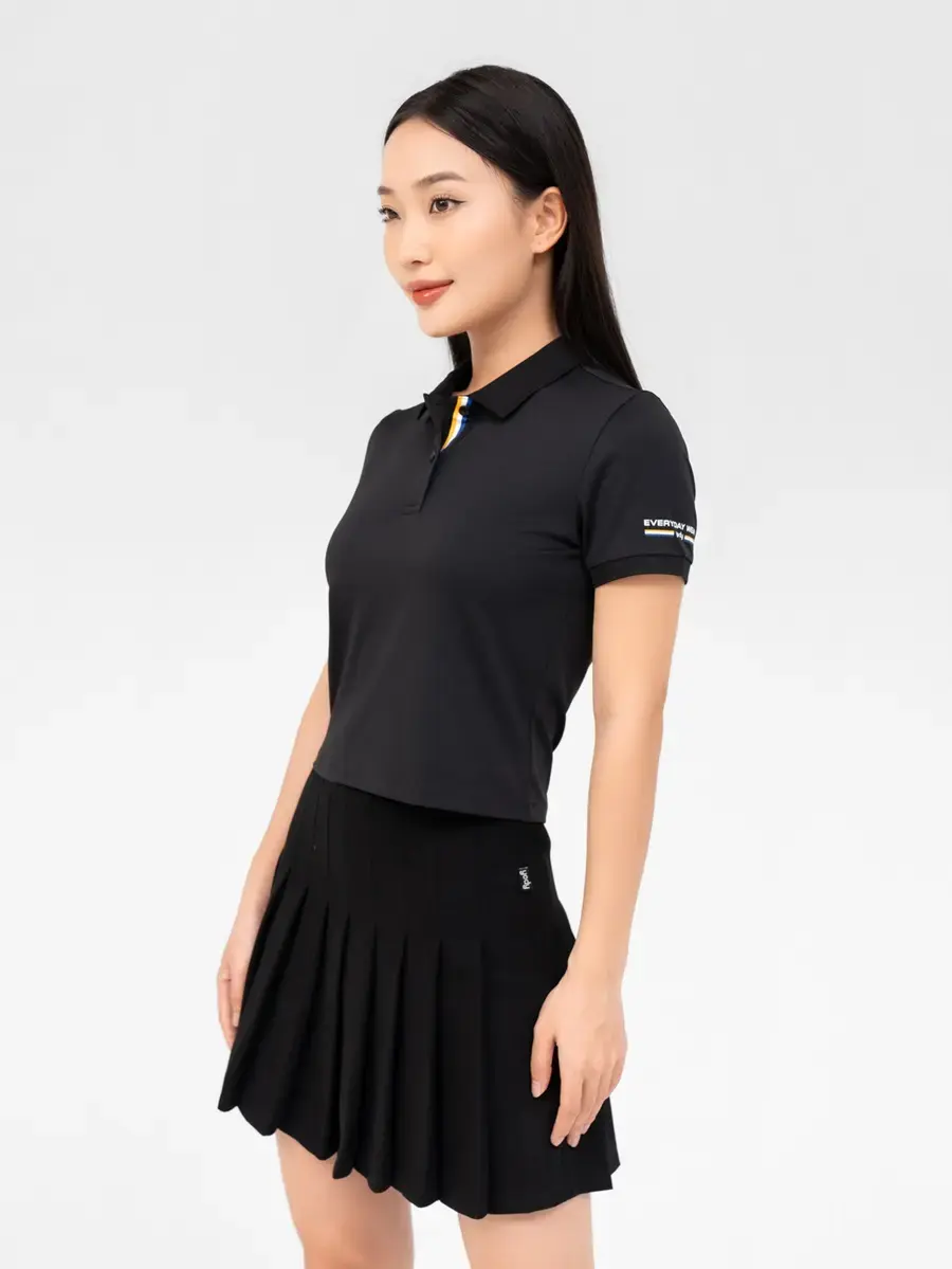 Áo Polo Nữ Bạc Hà In Everyday Wear - Đen - S