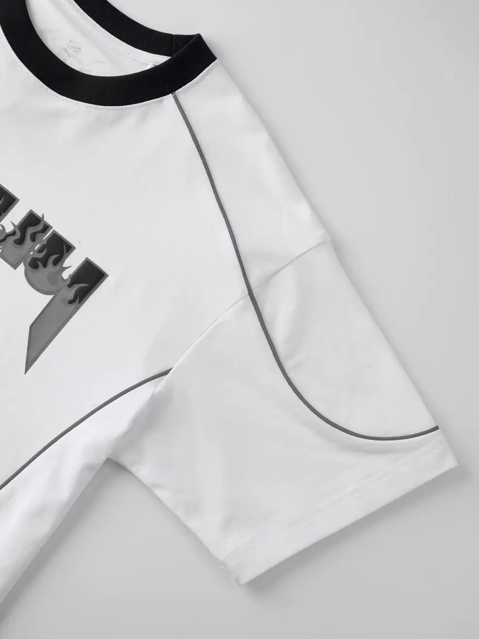 T-shirt Yoguu Phối Viền Phản Quang - Trắng - 0