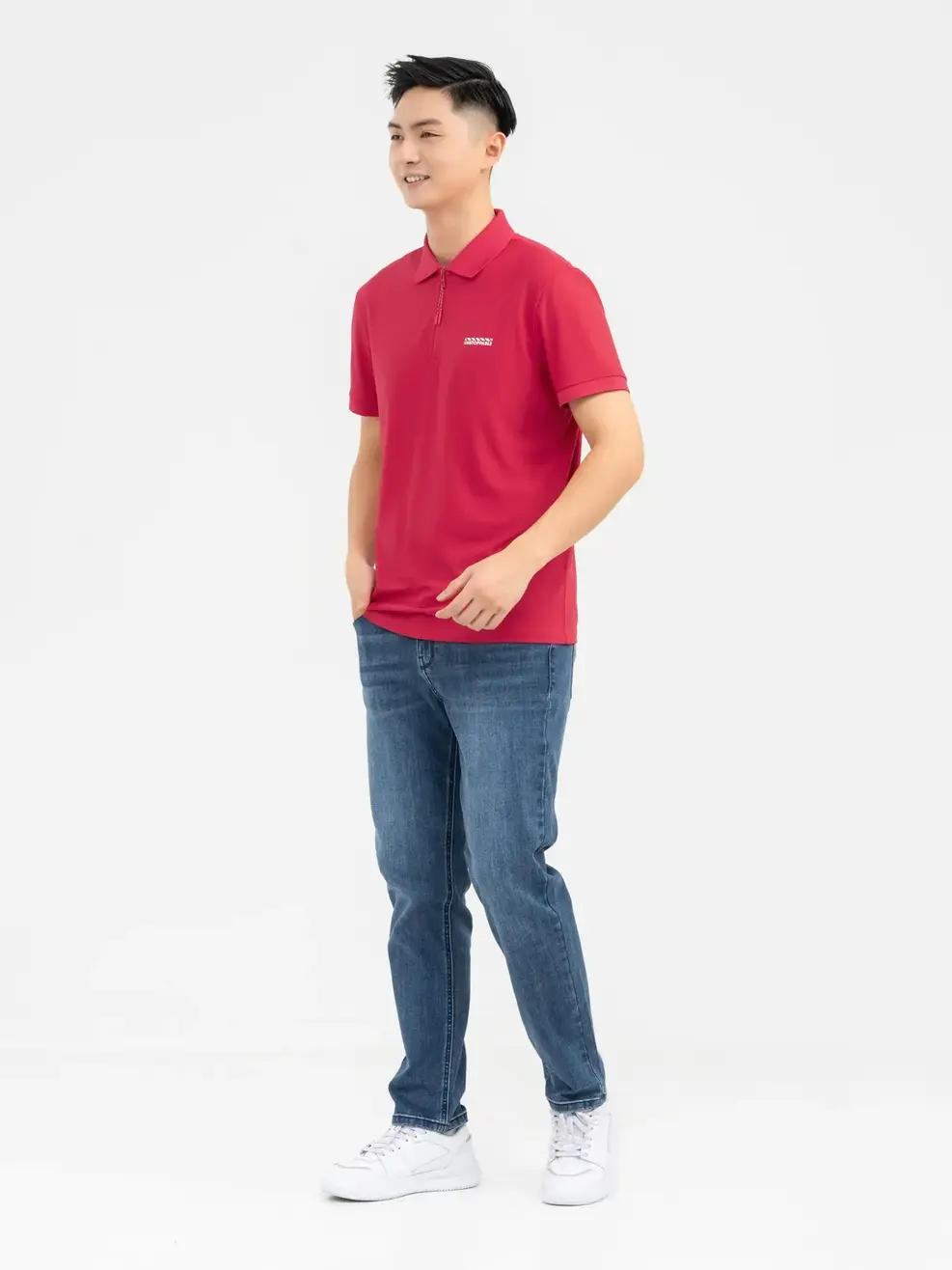 Polo Thể Thao Nam Airycool Nẹp Khóa - Đỏ - M