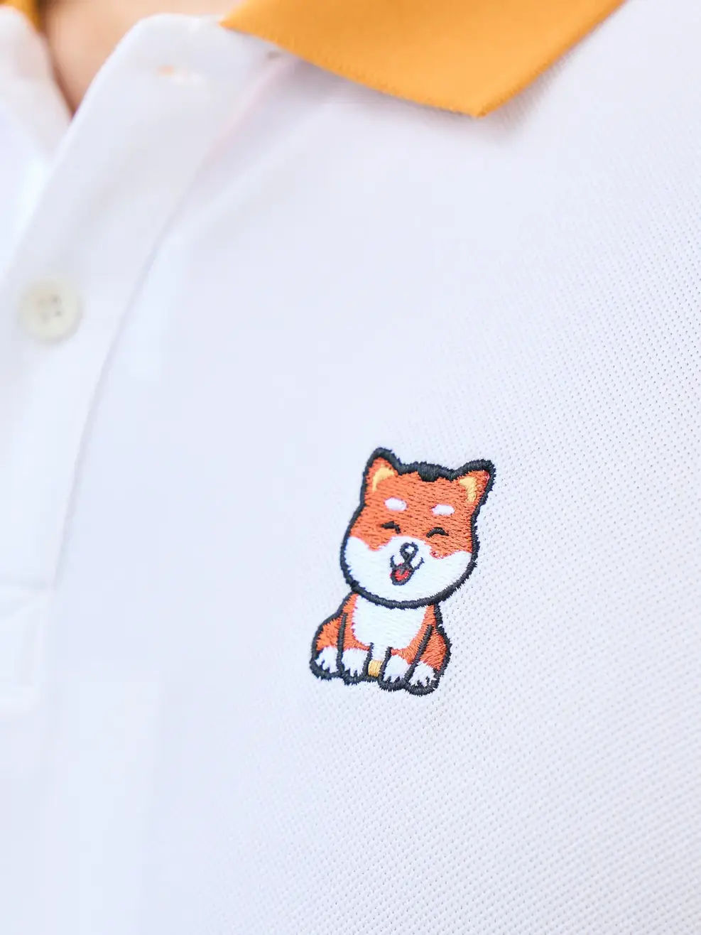 Áo Polo Nam Cafe thêu chó - Vàng - 3XL