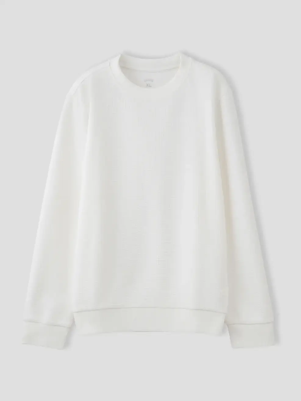 Áo Nỉ Nam Vải Hiệu Ứng - Trắng 001 - M