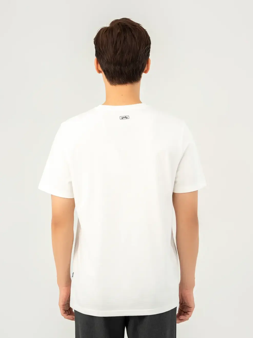 T-shirt Nam Yody Recycle In Ngực - Trắng 1 - M