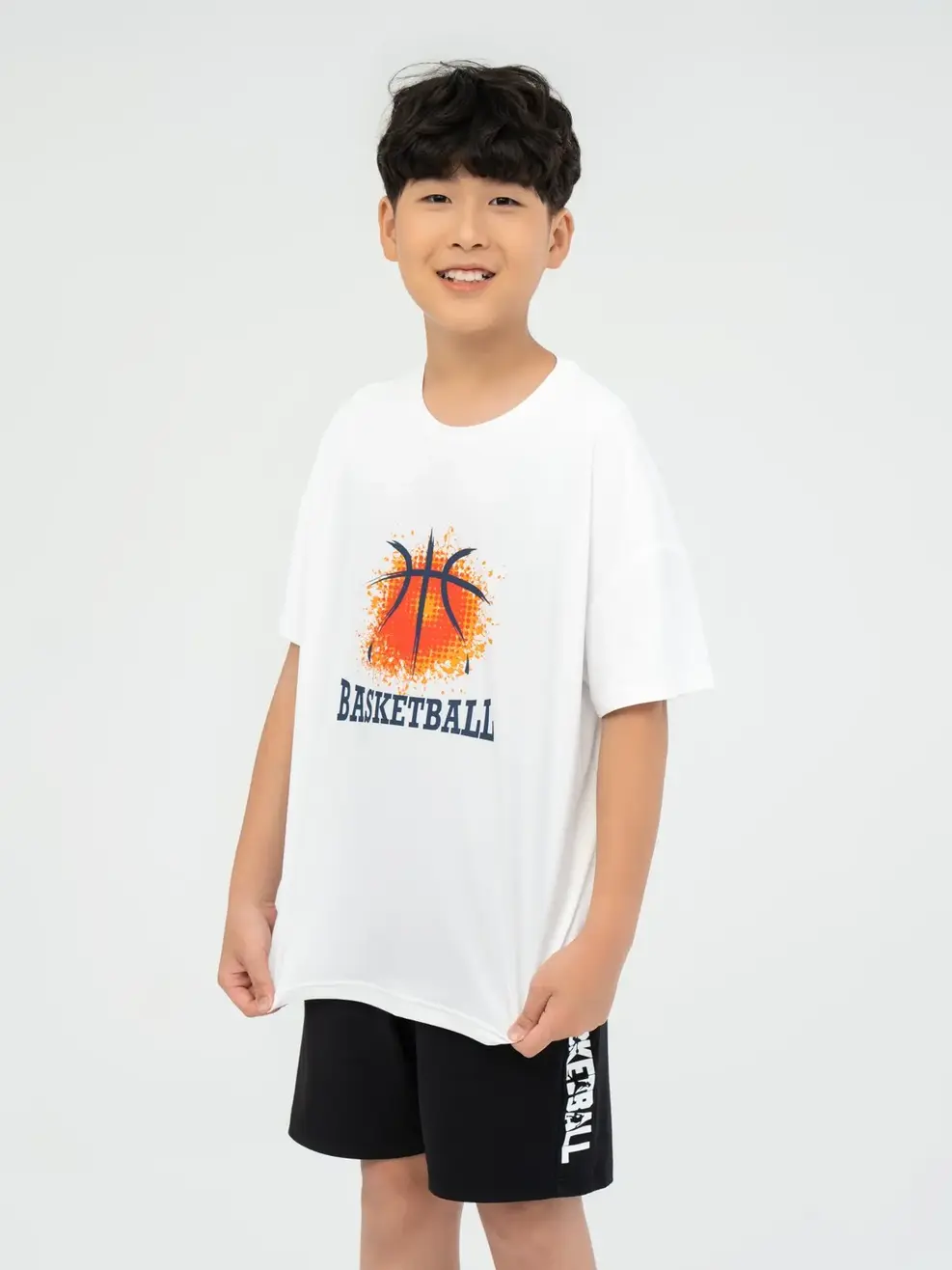 Bộ Đồ Trẻ Em In Basketball - Trắng đen - 8