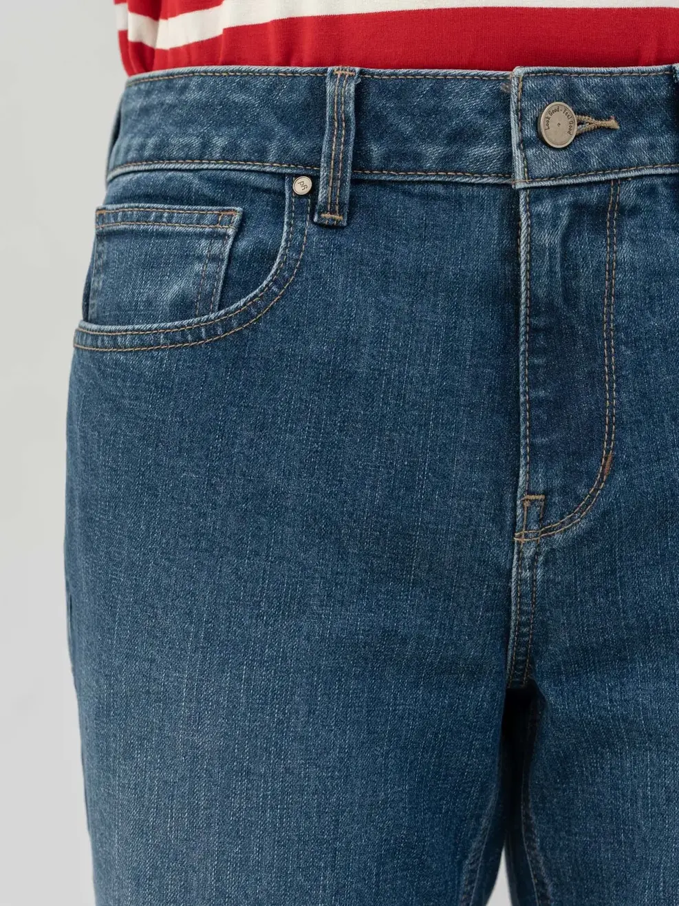 Quần Jeans Nam Cotton Dày Dặn Bền Bỉ - Xanh - 28