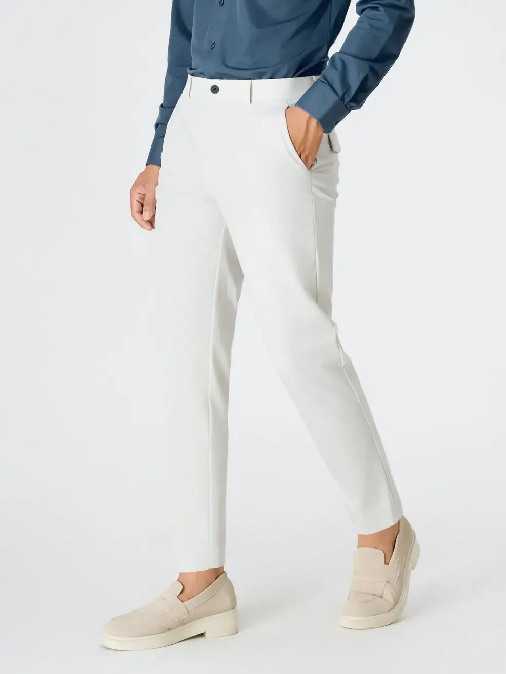 Quần Dài Âu Nam Business Nắp Túi Sau - Xám 001 - 29