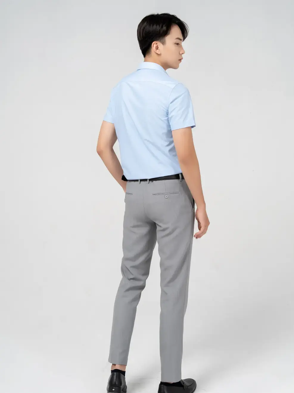 Sơ mi nam cộc tay túi ngực 3M - Xanh nhạt - M