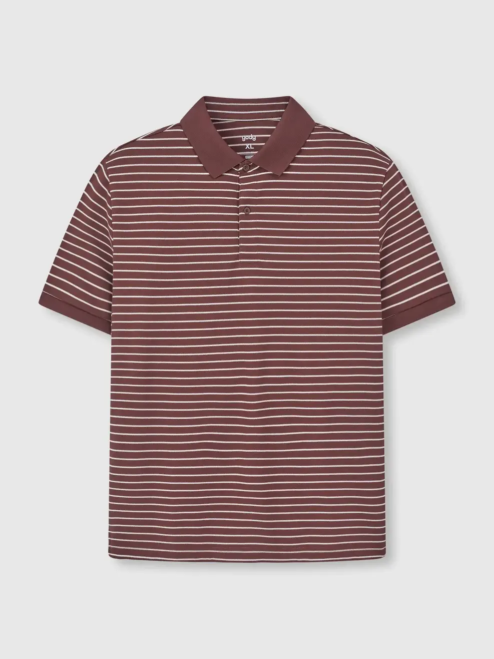 Áo Polo Nam Regular Họa Tiết Kẻ Ngang - Kẻ Nâu 189 - L