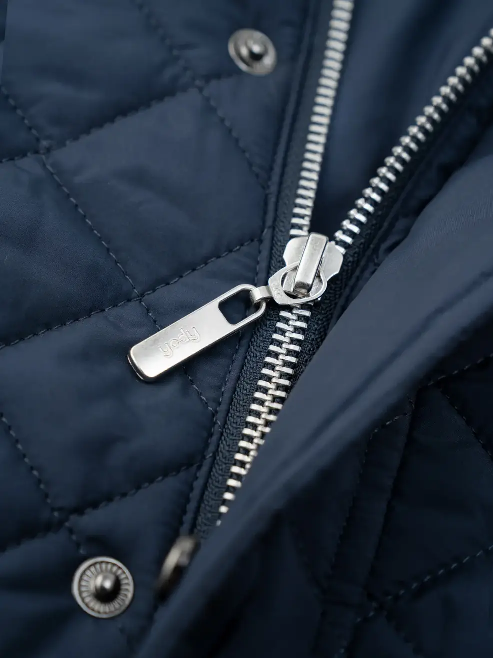 Áo Phao Nữ Trần Trám Nẹp Giấu Khóa - Xanh đen - S