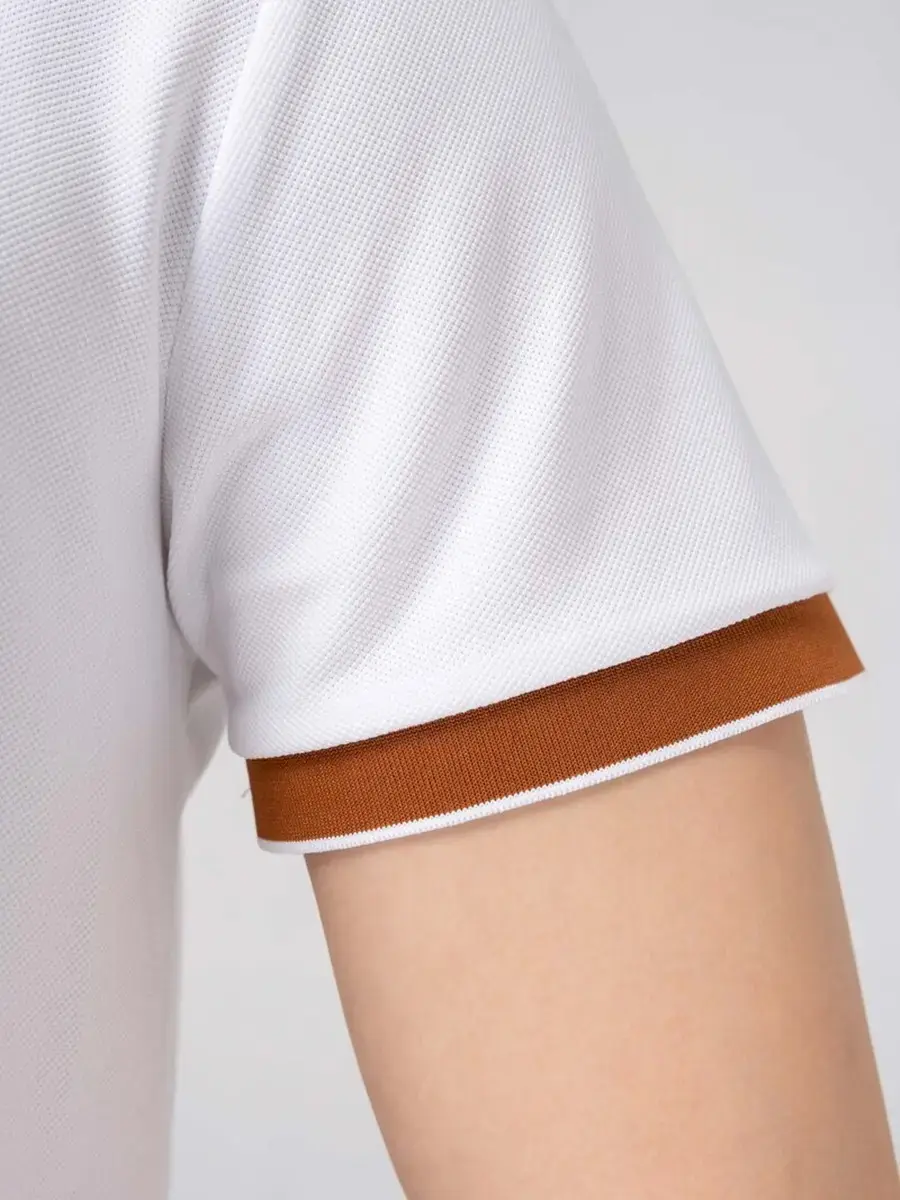 Polo café phối nẹp - Trắng nâu - 3XL