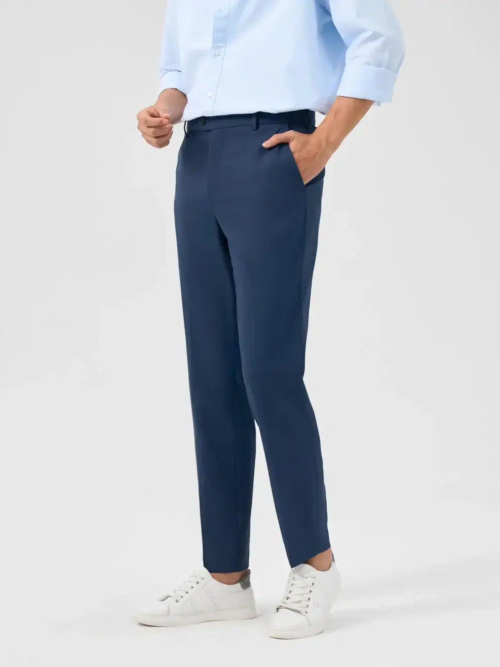 Quần Âu Nam Cạp Di Động Ống Đứng (QAM7042) - Tím Than 006 - 29