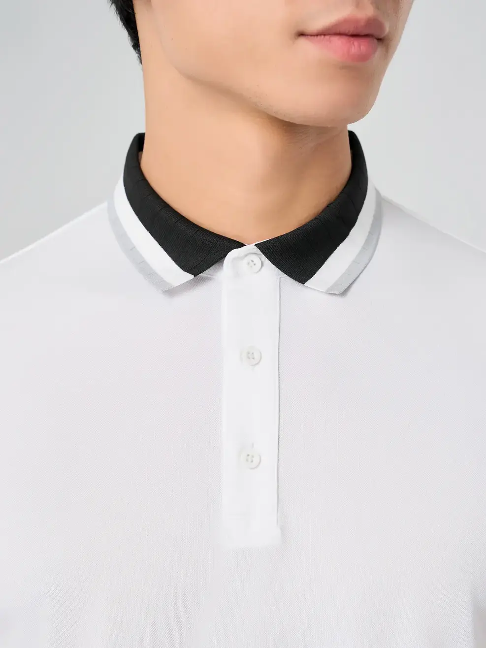 Áo Polo Nam Bo Dệt In Kẻ - Trắng 001 - 2XL