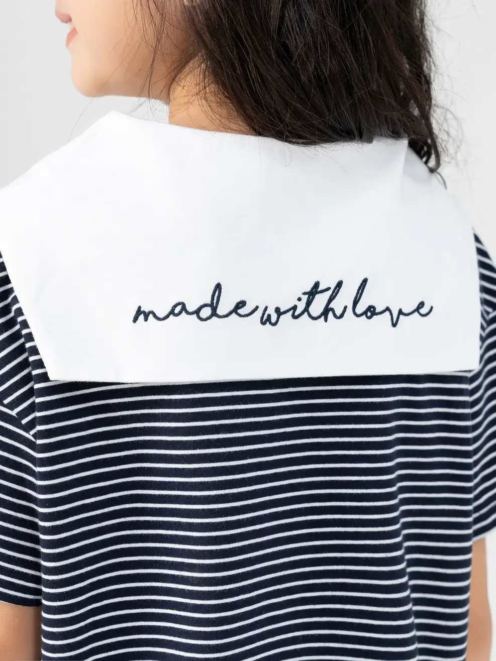 Áo Thun Trẻ Em Cổ Thủy Thủ - Kẻ navy - 2