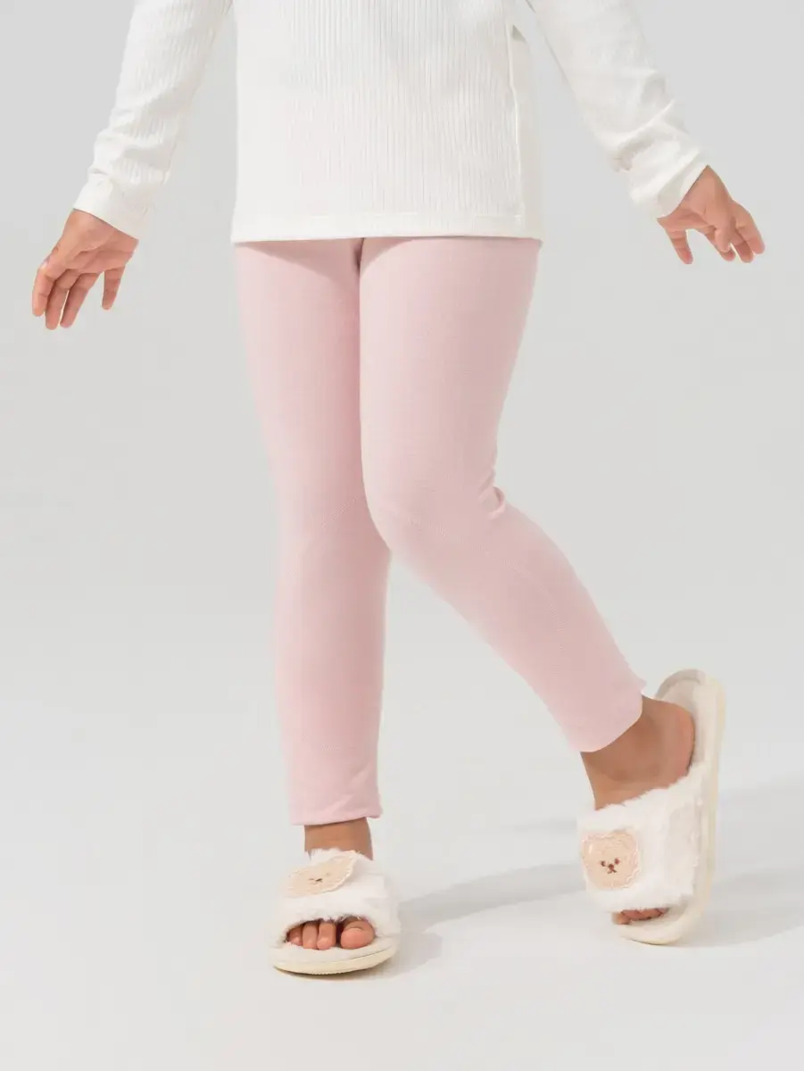 Quần Leging Kid Cạp Cao Dải Chỉ - Hồng - 2-3