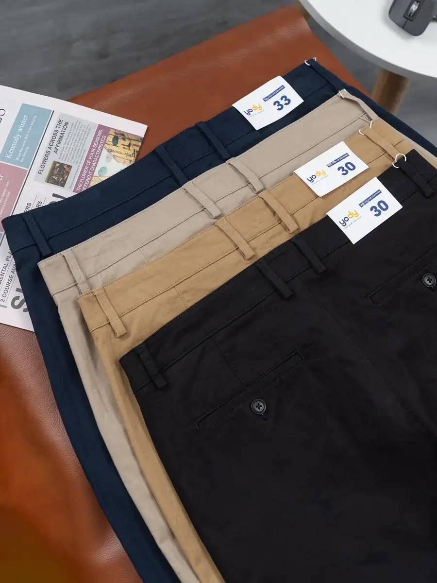 Quần kaki nam Regular - Đen - 29