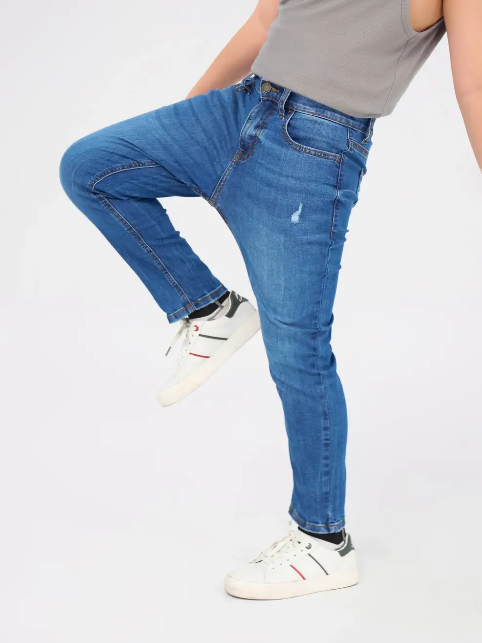 Quần Jeans Kid Slim Bé Trai Mềm Nhẹ Co Dãn - Xanh đậm - 8