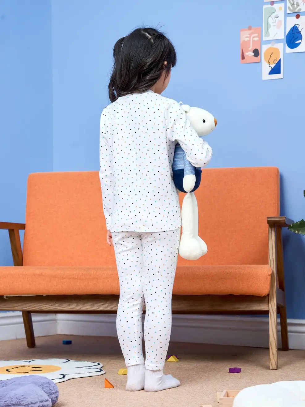 Bộ kid chấm bi nhiều màu - Trắng - 2