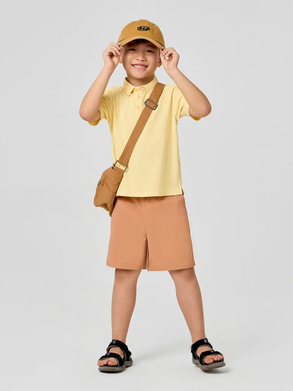 Áo Polo Kids Regular Cổ Ép Có Xẻ Tà -  Vàng 064 - 104