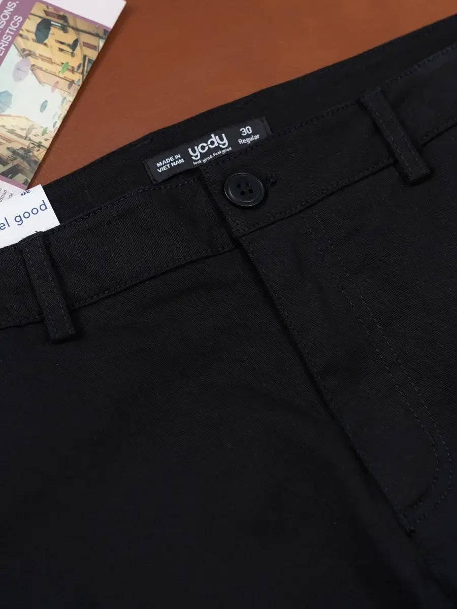 Quần kaki nam Regular - Đen - 29