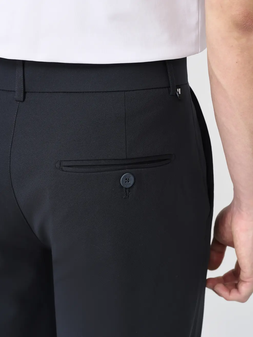 Quần Âu Nam Khóa Sườn Cạp Chun Keo - ĐEN 002 - 29