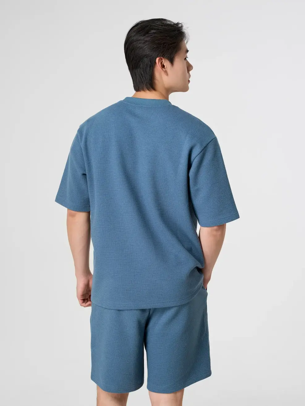 Bộ Đồ Vải Hiệu Ứng Túi Ngực - Xanh da trời 017 - M