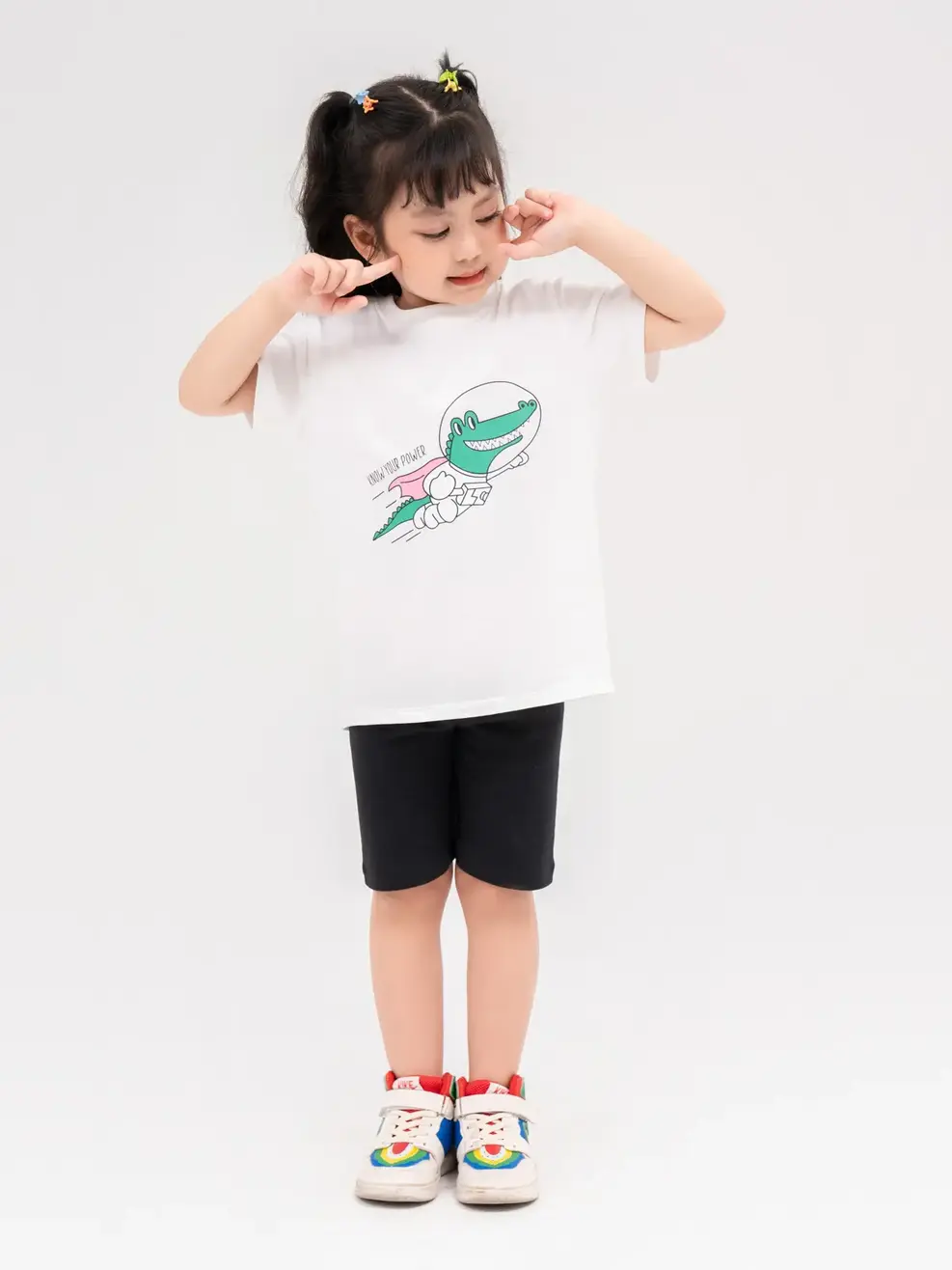 T-shirt Kid In Cá Sấu Thủy Thủ - Trắng - 2