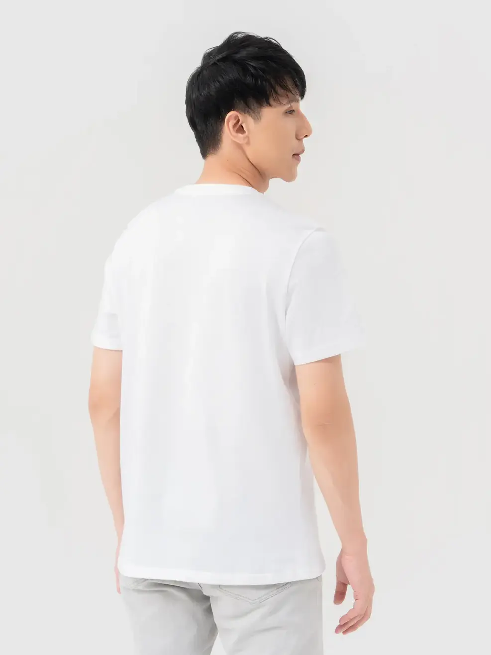 T-shirt Nam In Superior Cotton Usa - Trắng 1 - M