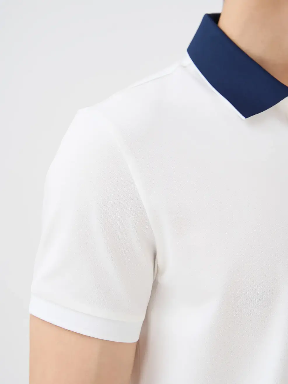 Áo Polo Nam Ngắn Tay Cổ Phối Bo - Trắng 001 - M