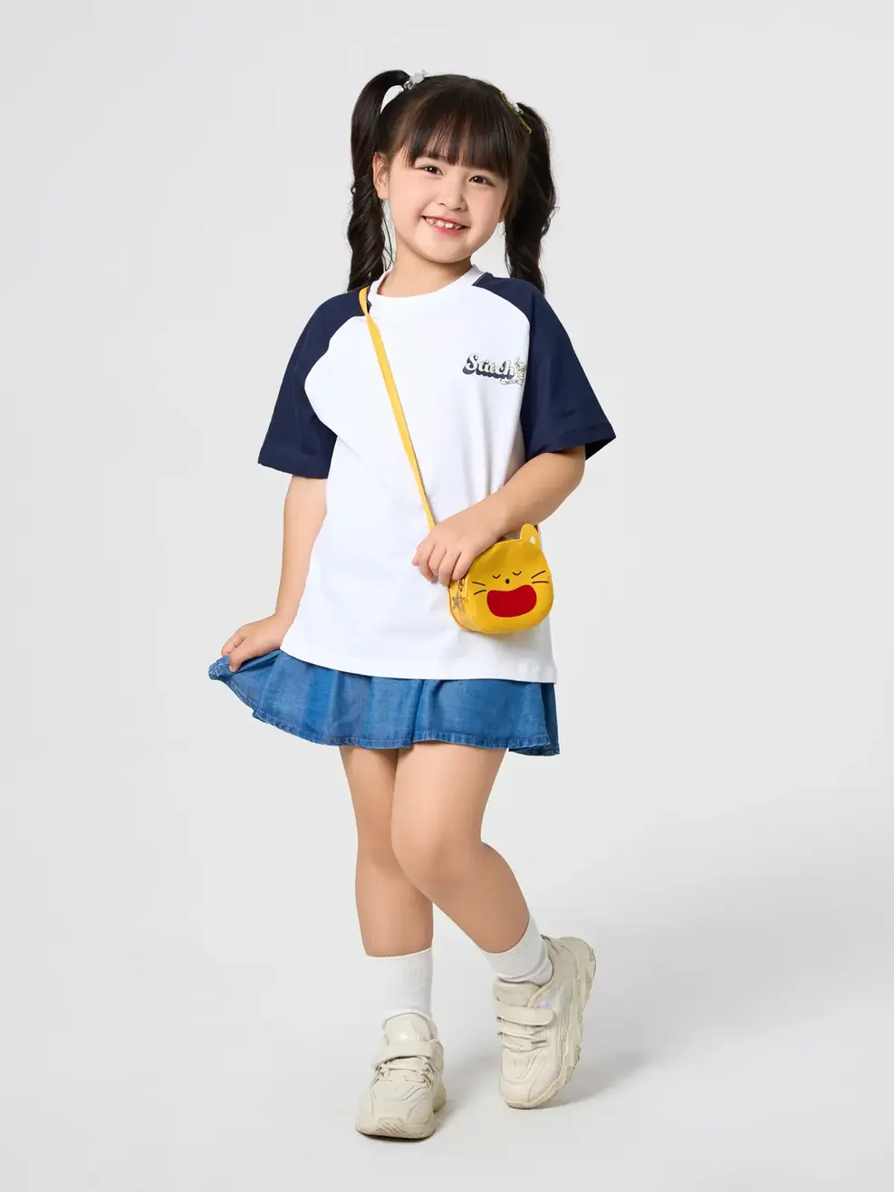 Áo Phông Tay Raglan Sun Sea Stitch - Trắng 001 - 2-3